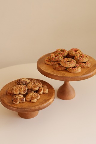 2 Li 25/14 Cm Mummy Ve 20/8 Cm Mini Ahşap Ayaklı Yuvarlak Sunum