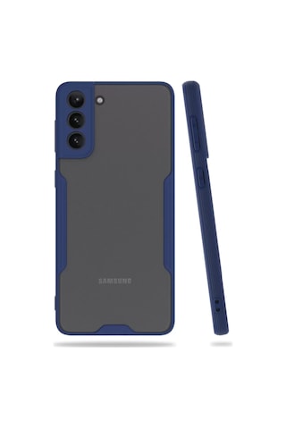 Samsung Uyumlu Galaxy S21 Plus Kılıf Platin Silikon - Lacivert Diğer