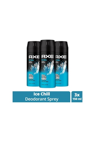3 Adet Axe Ice Chill Erkek Deodorant Sprey 150 Ml