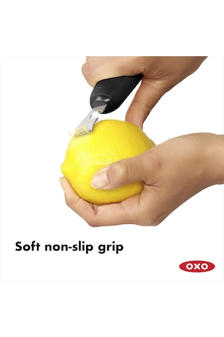 Oxo - Good Grips Soyma Bıçaklı Limon Rendesi Ve Limon Kabuğu Soyma Aleti, Siyah Diğer