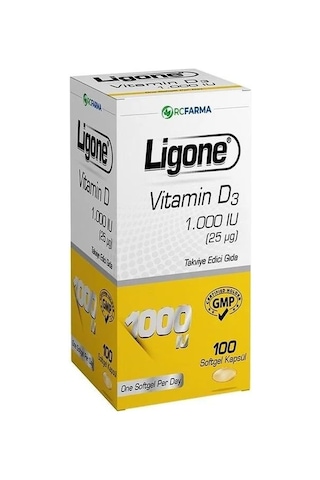 Ligone Vitamin D3 1000IU Softgel 100 Kapsül Ligone Vitamin D3 1000IU Softgel 100 Kapsül
