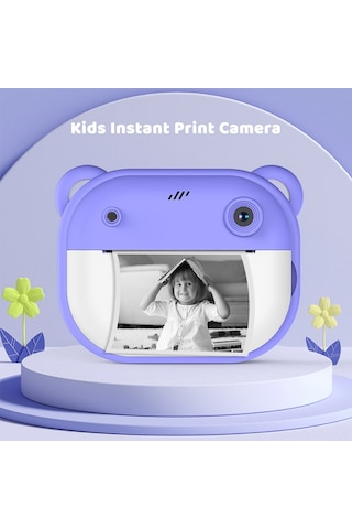 Springsun Çocuklar İçin Anında Yazıcı Kamera - 1080p Video, Çift Kamerali, 2" Hd Ekran, Dahili Li-pil, Mor