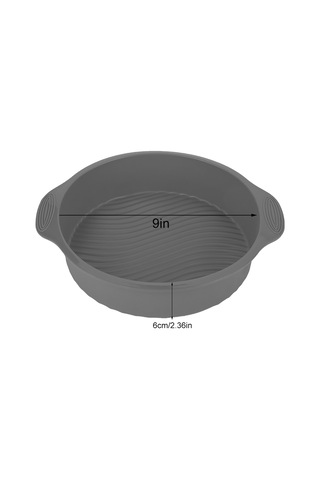 Ximistore9 9 İnç Yuvarlak Silikon Kek Kalıbı Gri - Yüksek Sıcaklık Dayanıklı, Kolay Çıkarım, Dalgalı Taban Deseni Gri