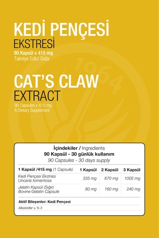 Sepe Natural Cat's Claw Kedi Pençesi Ekstraktı 360 MG x 90 Kapsül