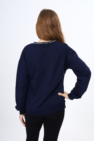 Toontoy Kız Çocuk Okul Baskılı Sweatshirt Lacivert