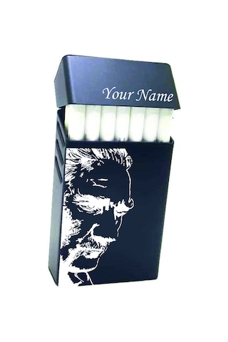 Atatürk Kazıma Kişiye Özel Metal Sigara Tabakası Paketi Taşıma