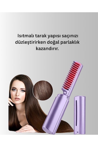 Isıtmalı Saç Düzleştirici Fırça Kablosuz Ve Hafif Tasarım