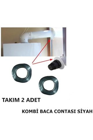 Kombi Baca Contası Lastik Sızdırmaz Conta 2 Li Takım Siyah