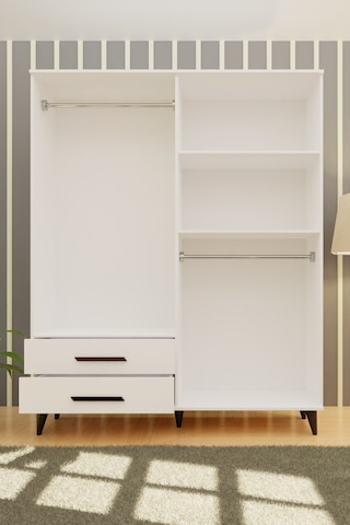 Gm 070-b Novado Siyah Kulplu Ayaklı Aynalı Gardırop