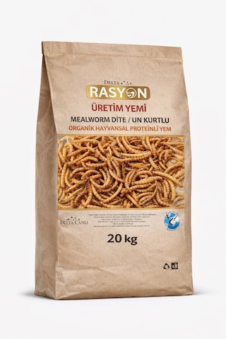 Un Kurtlu Organik Hayvansal Proteinli Üretim Yemi Küçük Taneli - 20 Kg