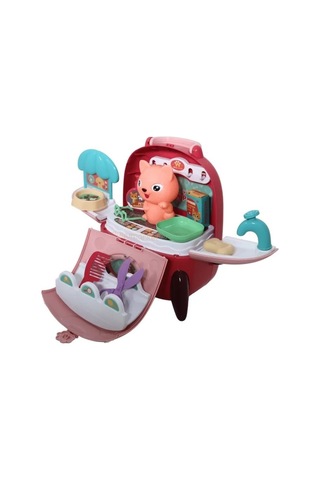 Sırt Çantalı Pets House İkili Set - Pembe