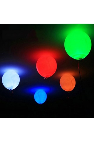 Hombey 5'li Paket Led Işıklı Balonlar - Sabit Beyaz/renkli Flaş, Gecelik Parti, Doğum Günü, Nikah Dekorasyonu