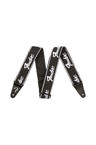 Fender 0990671000 Running Logo Gitar Askısı Siyah/beyaz Klasi