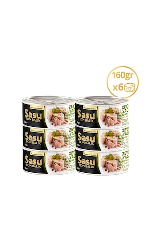 Sasu Zeytinyağlı Ton Balığı Bütün Dilim 6 x 160 G