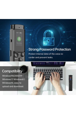 Singree K96 8gb Hafızalı Profesyonel Dijital Ses Kaydedici, 1536kbps Yüksek Kalite, Renkli Ekran Ve Şarj Edilebilir Pil