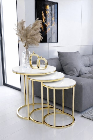 Armoni 3'lü C Zigon Gold Kaplama Beyaz Mdf Mebran Demonte