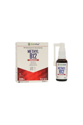 Orbivital Methyl B12 Sprey 2 Puf 1000 Mcg Metilkobalamin İçeren Dilaltı Sprey 200 Puf 30 Ml