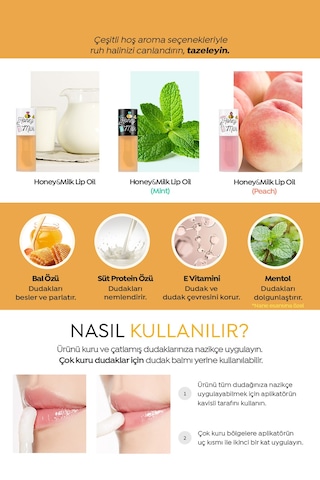 Bal Ve Süt Özlü Besleyici Şeftali Aromalı Dudak Bakım Yağı A'pıeu Honey&milk Lip Oil Light Peach