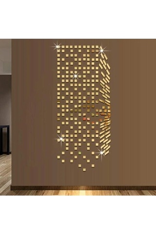 Dekor Süs Mozaık Ayna 200 Adet Plexi Dekoratif Ayna Gold Antre Ba Altın