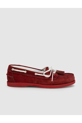 Bordo Detaylı Hakiki Deri Marin Loafer Ayakkabı