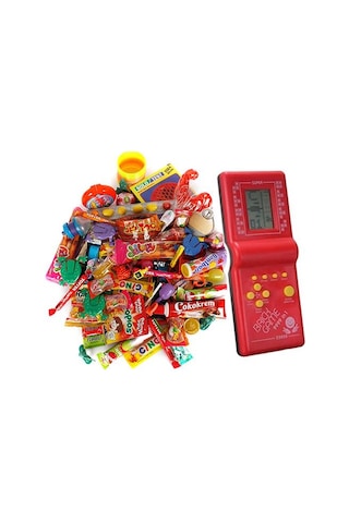 Yılbaşı Nostaljik Hediye Kutusu Kırmızı Tetrisli Büyük Boy 80'ler 90'lar