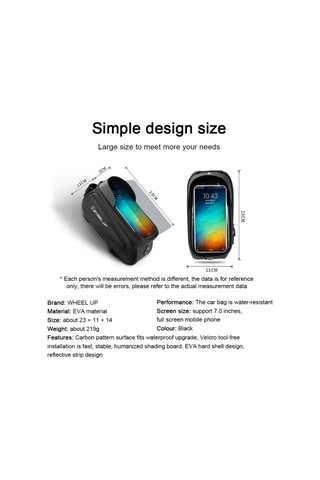 Moveevo Erkek Kadın Bisiklet Çantası, Pvc Materyal, Su Geçirmez Dokunmatik Ekran, 23x11cm, Beyaz Işıklı, Dağ Bisikleti Üst Boru Çantası Beyaz