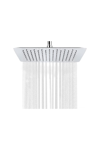 Geeroyoo 8 İnç İnce Kare Duş Başlığı Jo-819 Gümüş - Yüksek Basınçlı, Paslanmaz Çelik, Su Tasarruflu, Kendini Temizleyen Nozullar Diğer