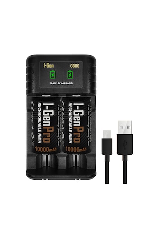 I-gen G32d 2'li Aa/aaa/c/d Pil Şarj Aleti + 2 Adet Pro D 10.000 Mah 1.2v Ni-mh Şarjlı D Büyük Boy Pilli Set I-gen G32d 2'li Aa/aaa/c/d Pil Şarj Aleti + 2 Adet Pro D 10.000 Mah 1.2v Ni-mh Şarjlı D Büyük Boy Pilli Set
