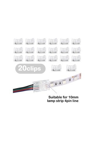 Xurunkeji Led Işık Şeridi Konnektörleri 20 Su Geçirmez Led Adaptör Konnektörü Lehimsiz Led Işık Şeridi Konnektörleri 4 Pin 10mm