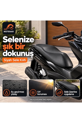 Motenar Siyah Motosiklet Sele Kılıfı Su Geçirmez Uv Korumalı Pcx-activa-jupiter-nmax-spacy-blueberry-bluebird