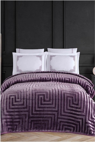 Ecosse Blank Set Agossa Versace Battaniye Seti Mürdüm -