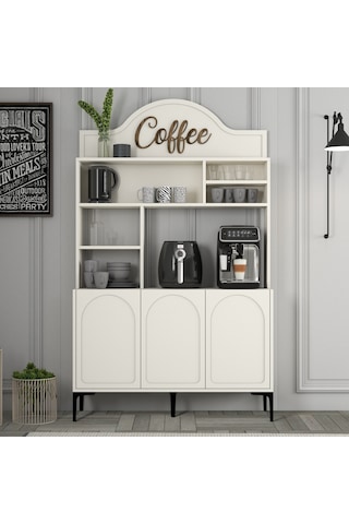 Lyon Kahve Köşesi 120cm - Krem / Siyah