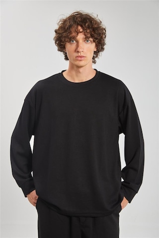 Barrels And Oıl Bisiklet Yaka Erkek Sweatshirt- Siyah Siyah