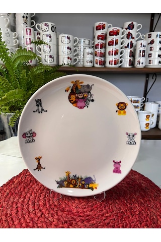 5 Parça Safari Hayvanlar Model Çocuk Bebek Yemek Takımı Beslenme Çok Renkli