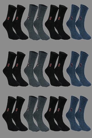 12Li Pamuklu Renkli Ekonomik Sıkmayan Erkek Uzun Soket Çorap