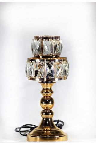 Modern Taşlı Gold Masa Lambası Çok Renkli