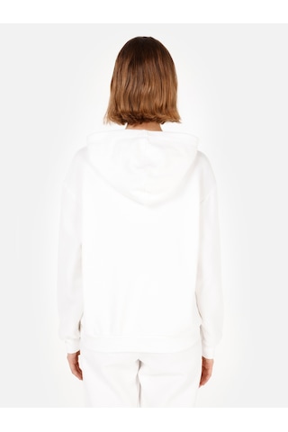 Colin's Colins Normal Kesim Kapüşonlu Cepli Beyaz Kadın Sweatshirt Cl1070188 Cl1070188 Q1.v2 Wht Beyaz