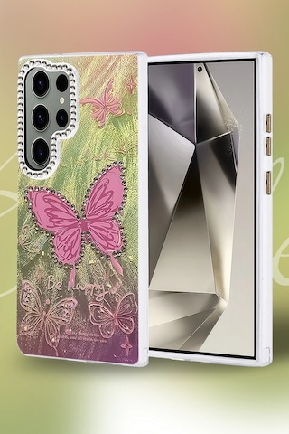 Newface - 925 - Samsung Galaxy Uyumlu S24 Ultra Kılıf Blade Aynalı Desenli Kapak - - Flzdgnkr - Desen 2 Diğer