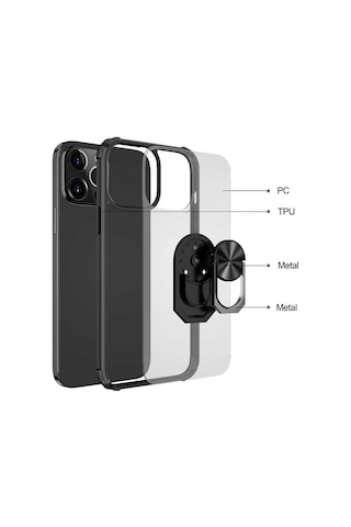 Apple Uyumlu iPhone 13 Pro Kılıf Zore Mola Kapak Siyah