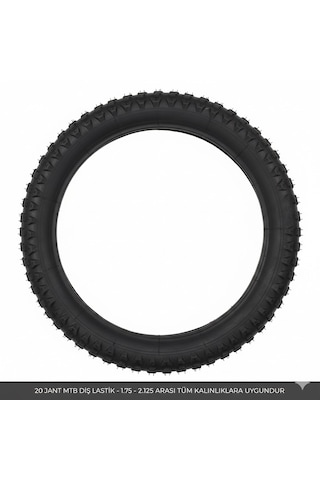 20 Jant Bisiklet Dış Lastik 20x1.75 1.90 1.95 2.125 Uyumlu Çocuk Bisikleti Mtb Dişli Lastiği 1 Adet
