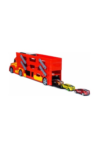 3 Katlı 3 Araçlı Transporter Oyun Seti- Kırmızı