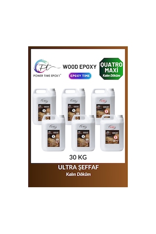 30 Kg Wood Epoxy Quatro Maxi/ Kalın Döküm Şeffaf Epoksi Reçine