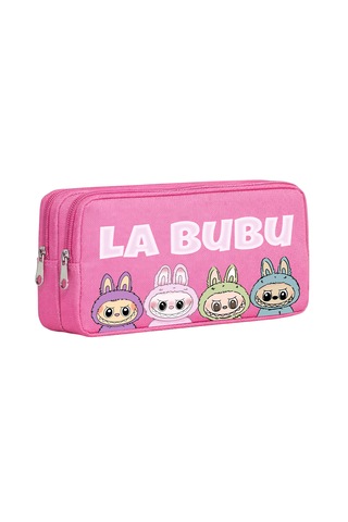 La Bu Bu Karakter Çift Bölmeli Kalemlik Pembe