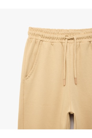 Koton Pamuklu Beli Lastikli Şardonlu Jogger Basic Eşofman Altı Bej 7wkb40010tk Ekru