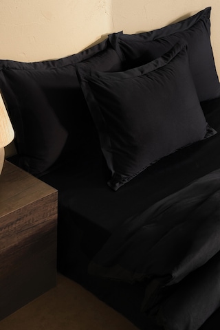 Puffy Andra Çift Kişilik Saten Nevresim Takımı - Siyah Siyah