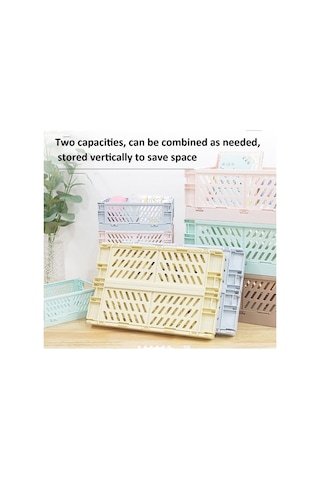 Tongxida Katlanabilir İstiflenebilir Depolama Sepeti Plastik İçi Boş Ev Ofis Düzenleyici Konteyner Büyük Açık Mavi Diğer