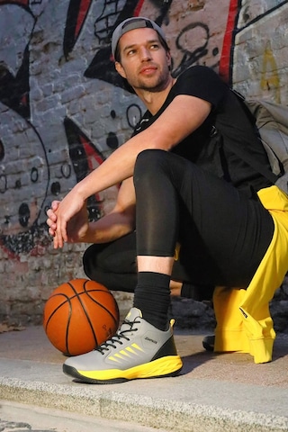 Jump 27800 Açık Gri - Siyah Erkek Basketbol Spor Ayakkabısı Çok Renkli