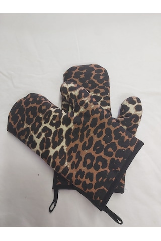 Star Koruma Yüksek Sıcaklık Mutfak Eldiveni Leopar