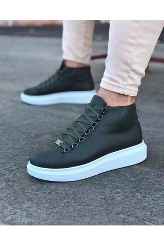 Wagoon Wg032 Haki Bağcıklı Sneakers Yarım Bilek Bot Haki