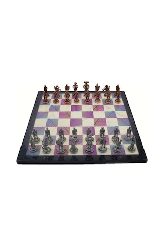 Gifthome Metal Satranç Takımı - Seti orta ispanyol antik Taş Ve M